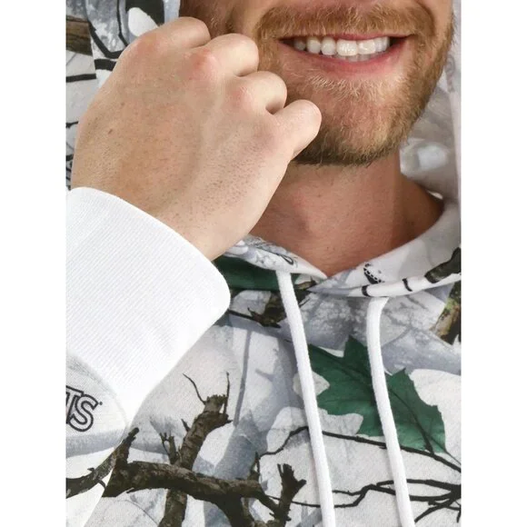 Peanuts Men's Snoopy in Camo Graphic Fleece Hoodie Sweatshirt, Size M, Relaxed - Picture 3 of 4